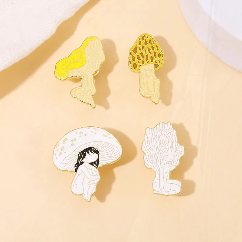 Lapel Badges Plant Girls Funny Jewelry Gift for Kids Friends Mushroom Fairy Enamel  Brooch Custom Cute Pines Fungus