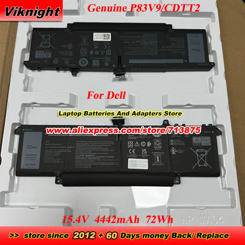 

Оригинальный аккумулятор P83V9 CDTT2 15,4 В 4442 мАч 72 Втч для ноутбука Dell Precision 14 5470 5480 Series