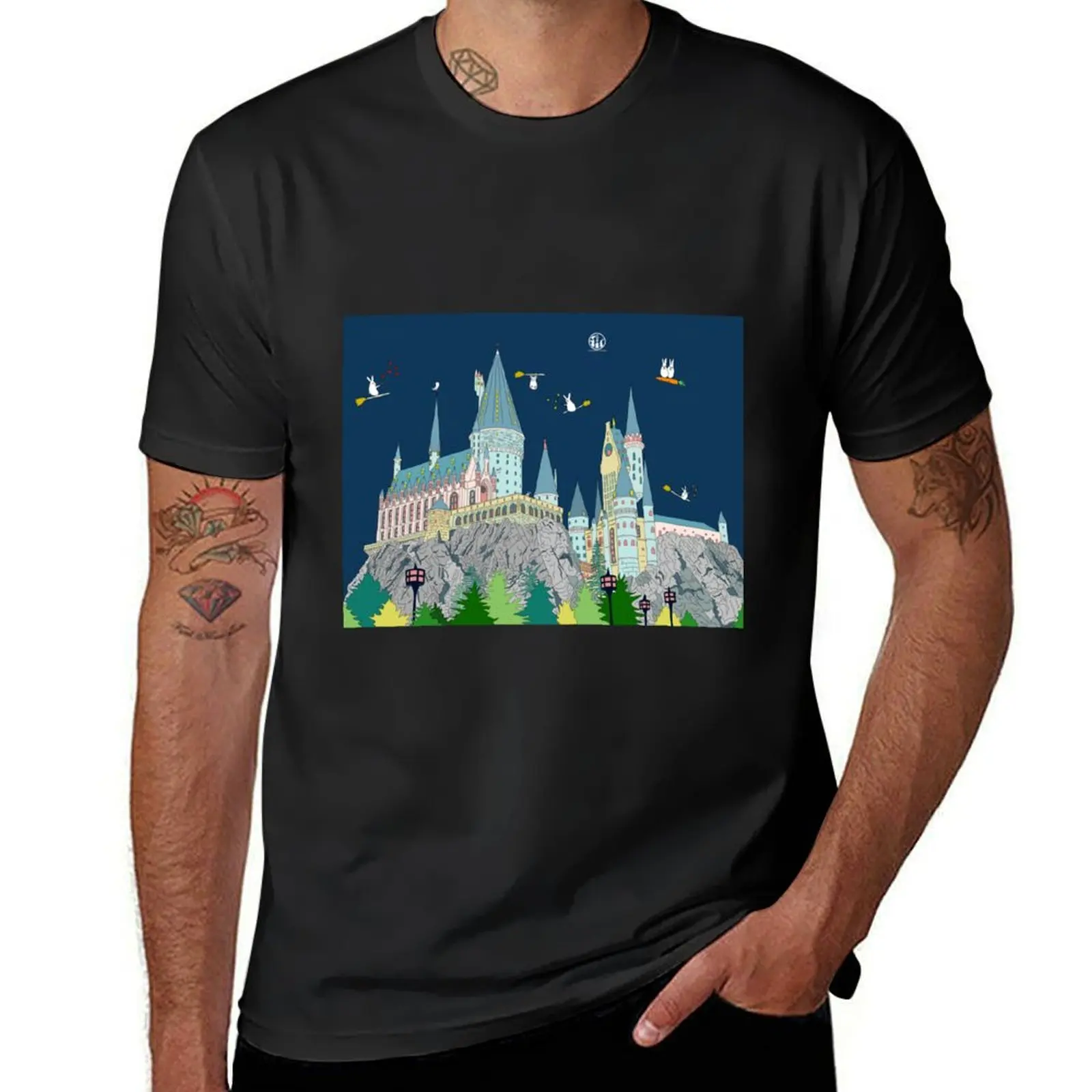 

Wizard Bunnies and Castle T-Shirt tees cute tops men workout shirt