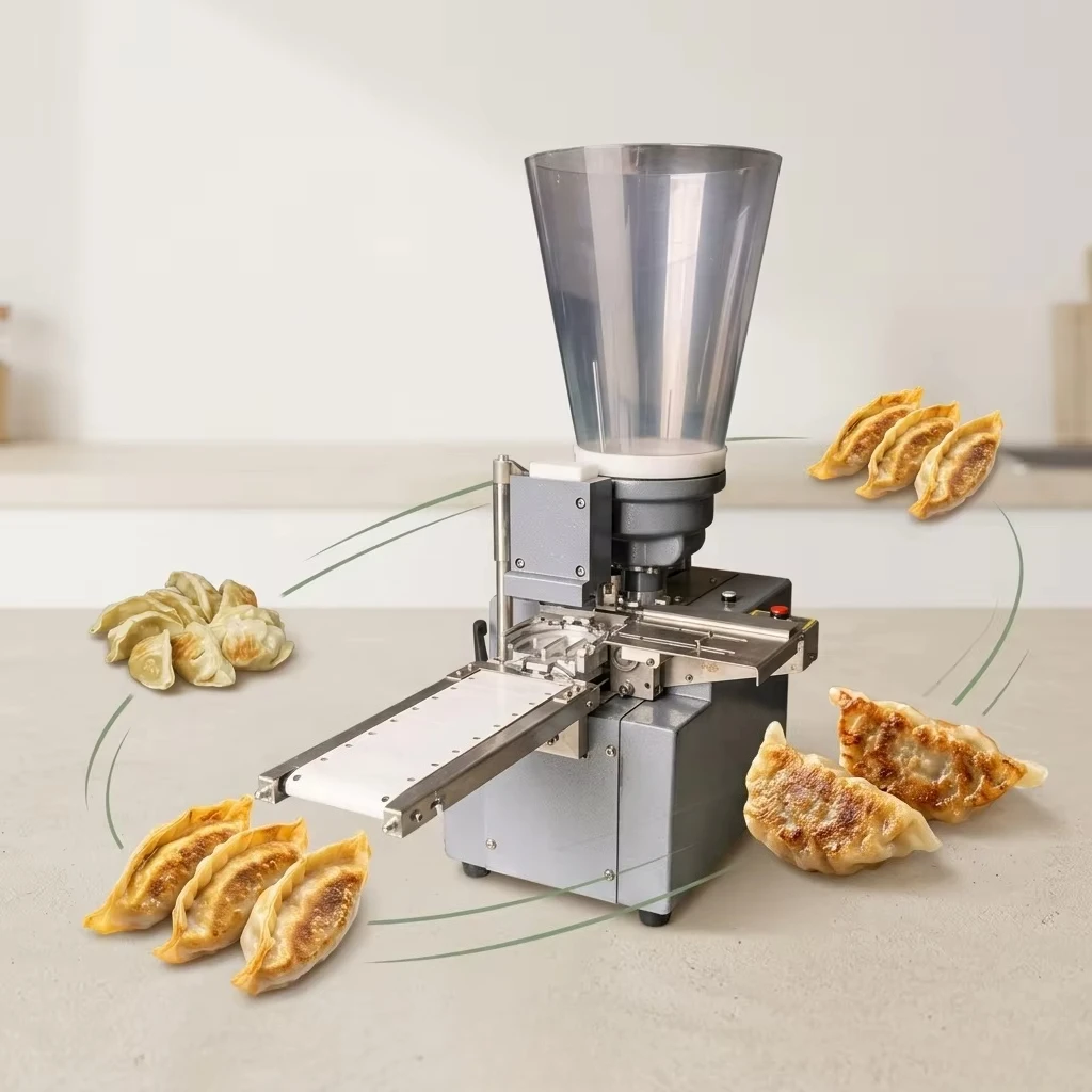 for`Food Processing Automatic Samosa Folding Machine Dumpling Machine Maker Gyoza Momo Making Machine  Pasta Pressing Maker