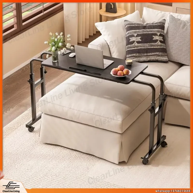 Adjustable Overbed Table with Wheels Recliner Laptop Desk Height and Length Adjustable Heavy Duty Metal Stand for Hospital