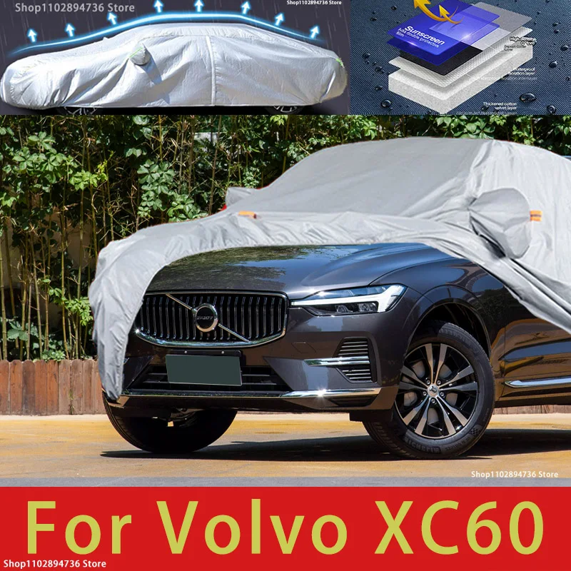 For Volvo XC60 Outdoor Protection Full Car Cover Snow Covers Sunshade Waterproof Dustproof Exterior Car accessories