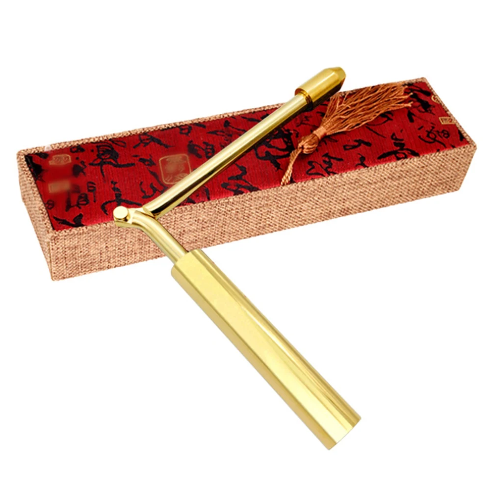 1 PC ทองแดงบริสุทธิ์เครื่องตรวจจับโลหะ Rod สําหรับ Divination เครื่องมือน้ํา Witching Feng Shui Detection Rod เครื่องมือพับ Dowsing Rod