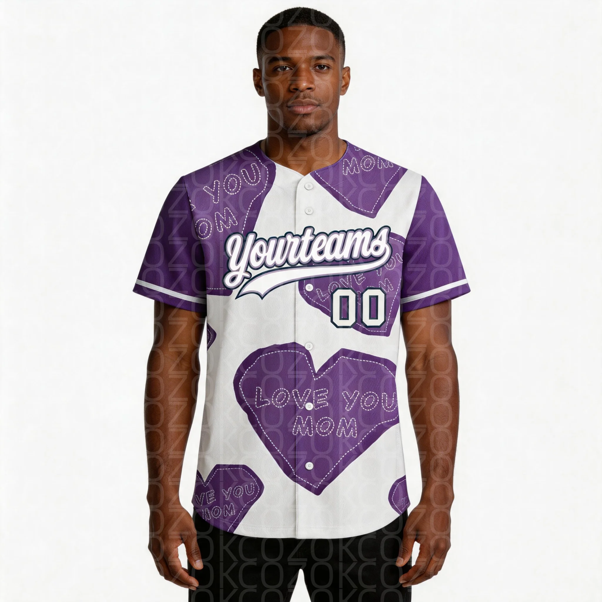 Purple Heart Baseball Jersey Men Women Short Sleeve Shirt 3D Printed Shirt Team Shirts Hip Hop Unisex Tops