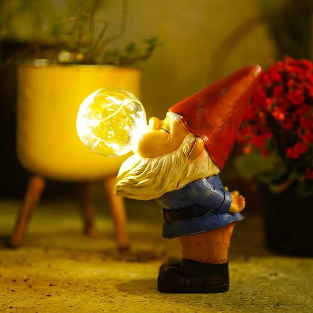 

Солнечный свет, фигурка гнома, статуя, ремесло из смолы, терраса, газон, садовые украшения, декор, орнамент, гном с красной шляпой