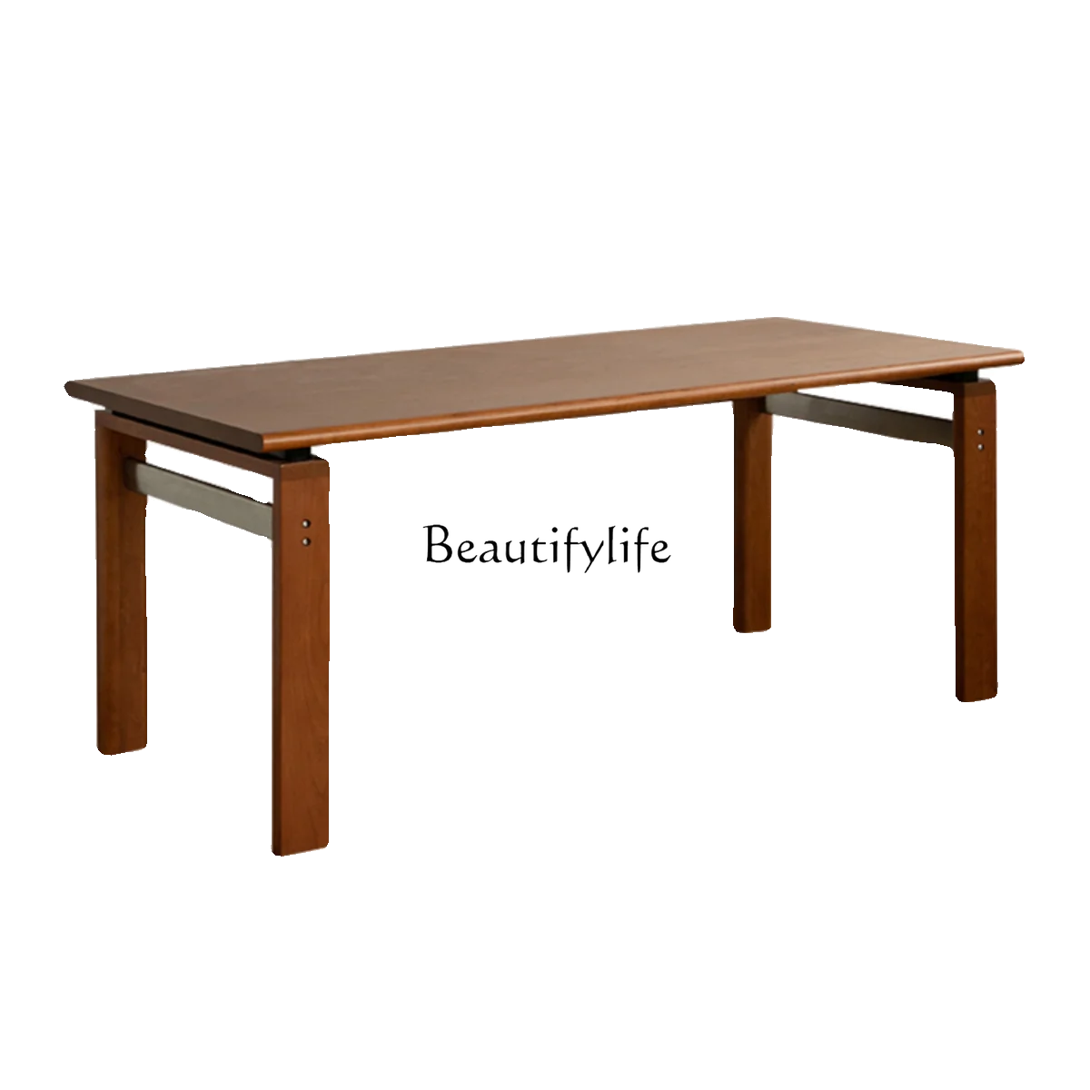 

Nordic solid wood table retro home long dining table small apartment