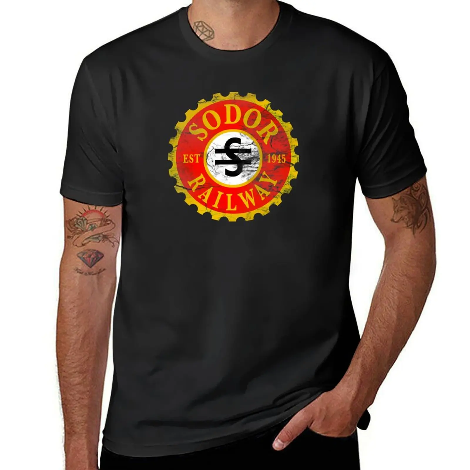 Sodor Railway Logo - Distressed T-Shirt heavyweights oversized customs sports fans t shirts for men pack