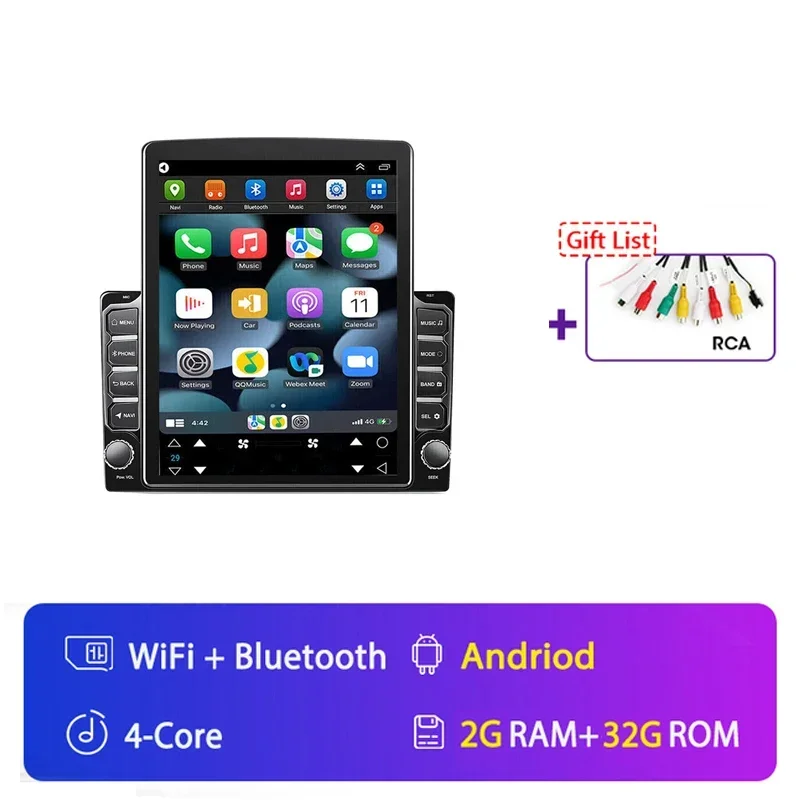 2 Din Android 15 Auto Universele Autoradio multimedia video Speler voor Tesla Type 9.7 inch Stereo Carplay 2din GPS navigatie
