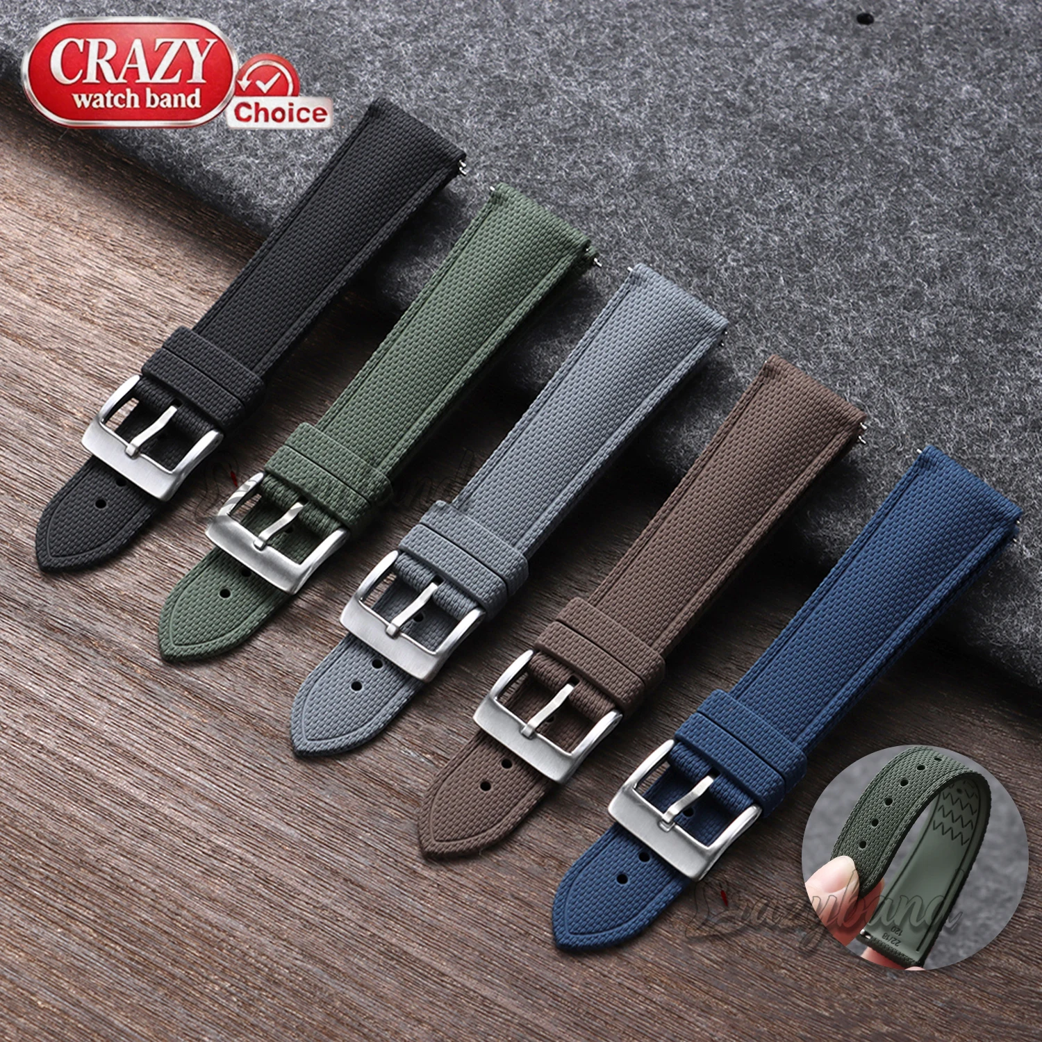 Rubber Strap Diver - Tali Jam Tangan Karet FKM Baru