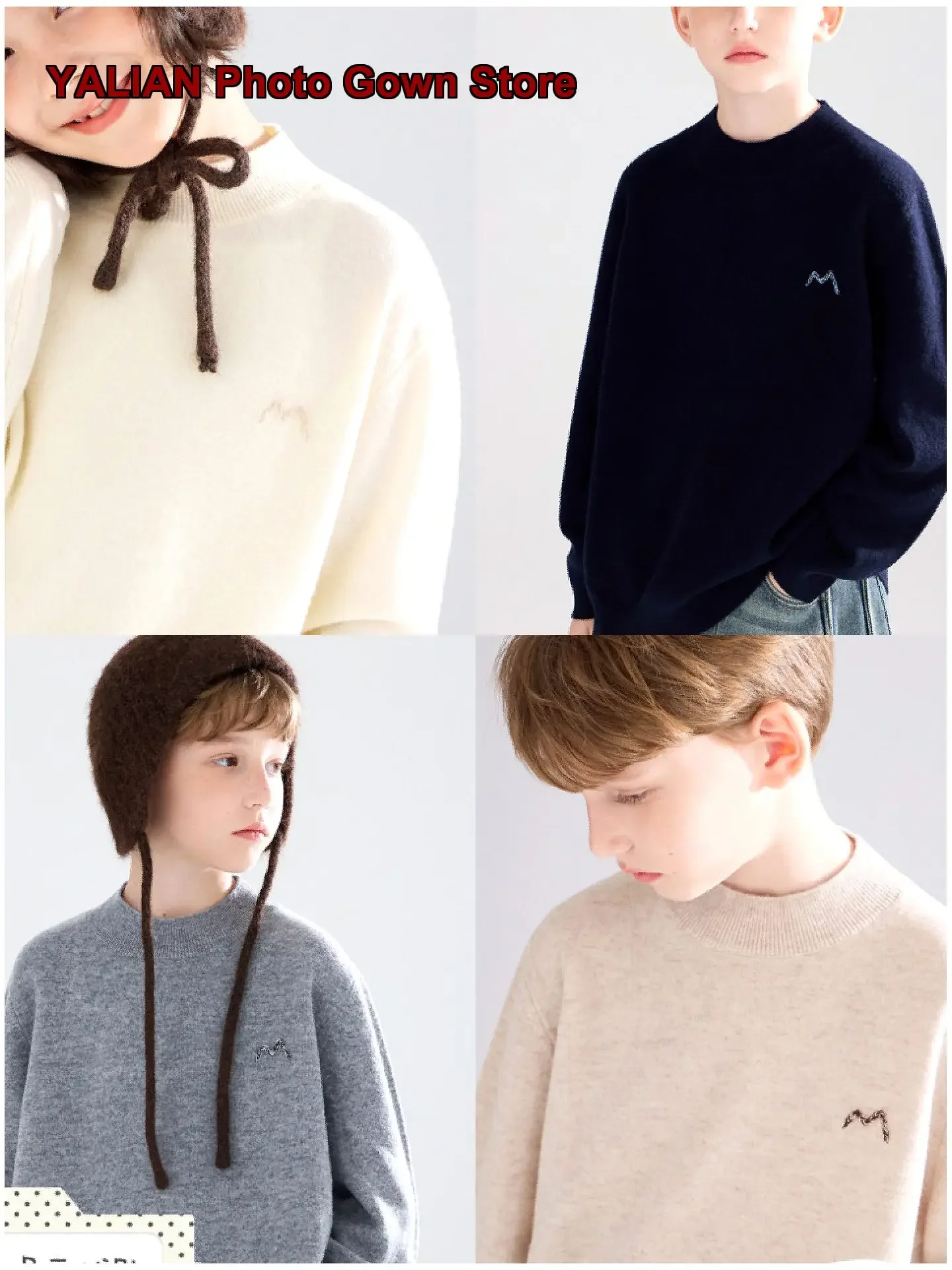 Boys Girls Pullover Kids Winter Merino Wool Knit Top Soft Comfortable