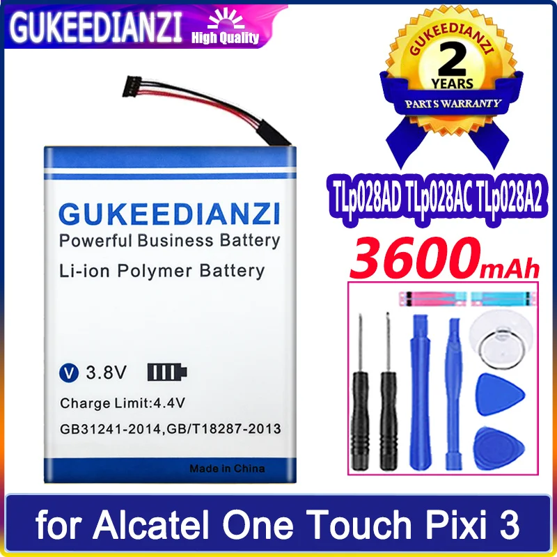 

Аккумулятор GUKEEDIANZI TLp028AD TLp028AC TLp028A2 3600mAh для Alcatel One Touch Pixi 3 (7) LTE /3 7,0 4G батареи