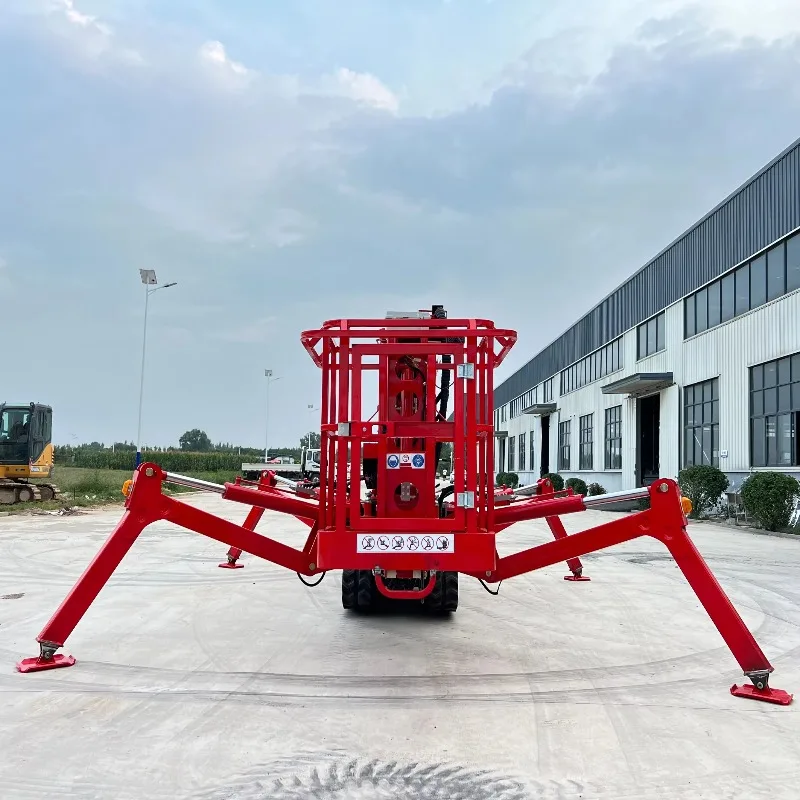 YG Customized 20m Electric Portable Crawler Spider Boom Lift Rotary Basket
