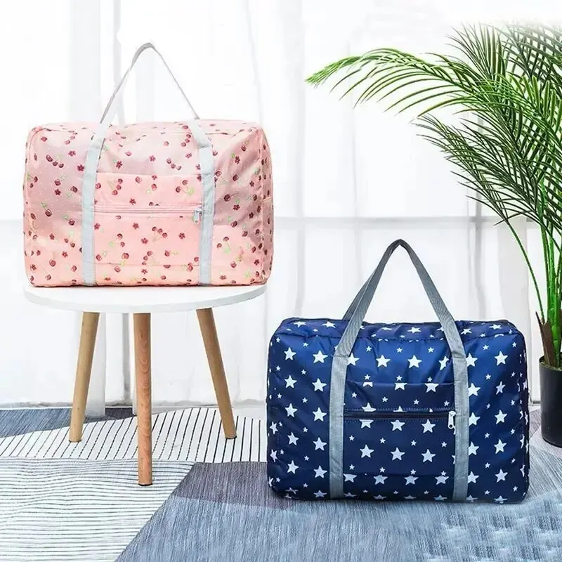

Large Zipper Duffel Bag Foldable Travel Storage Bag Carry-On Bag Simple Weekender Overnight Bag Clothing Cup Holder Storage Bag