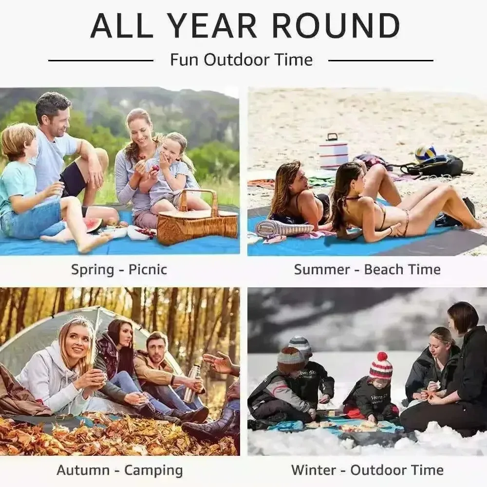 200*210cm Sandproof Beach Blanket Waterproof Beach Mat Portable Lightweight Picnic Blanket Camping Outdoor Mat For Travel Hiking image 5