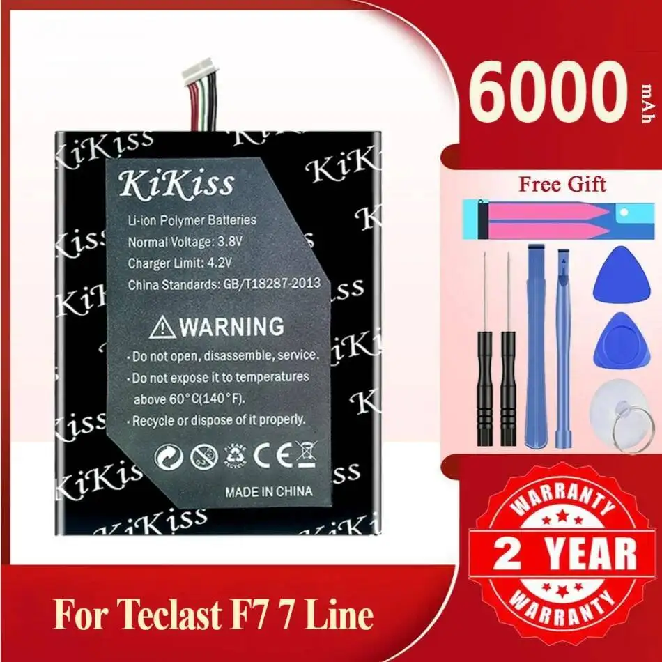 

Аккумулятор Kikiss F7 на 6000 мАч (без рамки, 7 кабелей) для Teclast 7 Line