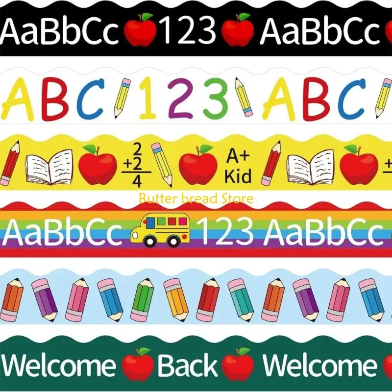 W89C 6 ПК 123 Печатные объявления Бюллетена Грабликает границы классной комнаты.