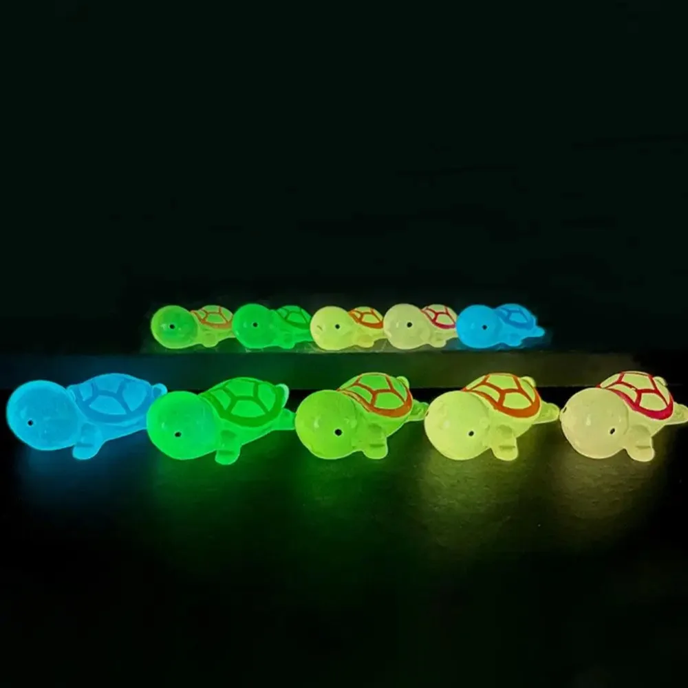 1Pcs Mini Luminous Turtle Home Decor Micro Landscaping Resin Craft Small Fish Tank Turtle Garden Miniatures Ornaments Decoration