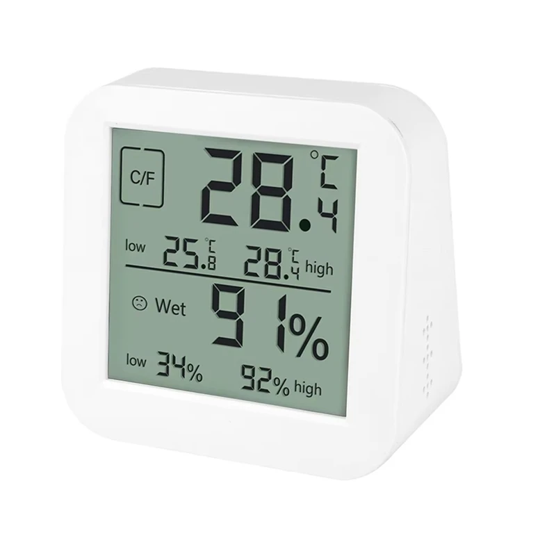 Higrotermógrafo Digital de A21I-LCD, reloj de mesa multifuncional para interiores con pantalla Dual, medidor de humedad y temperatura