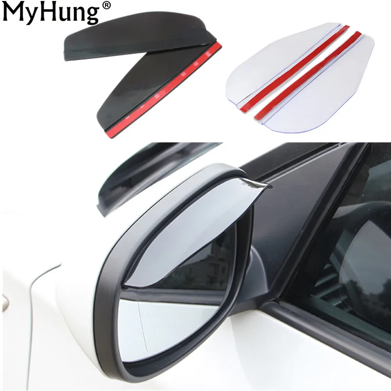 

Universal Car Rain Shield Auto Rear Mirror Guard Rearview Car Rain Eyebrow PVC Auto Mirror Rain Shield 2 Pcs Car-Styling