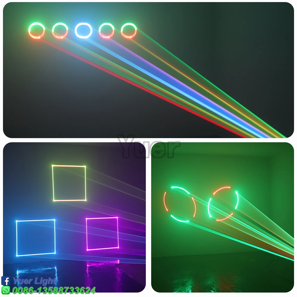 30Kpps Professional 15W ILDA RGB Animation Laser Light Christmas DJ Disco Party Ball Light Remote Control Effect Projector DMX