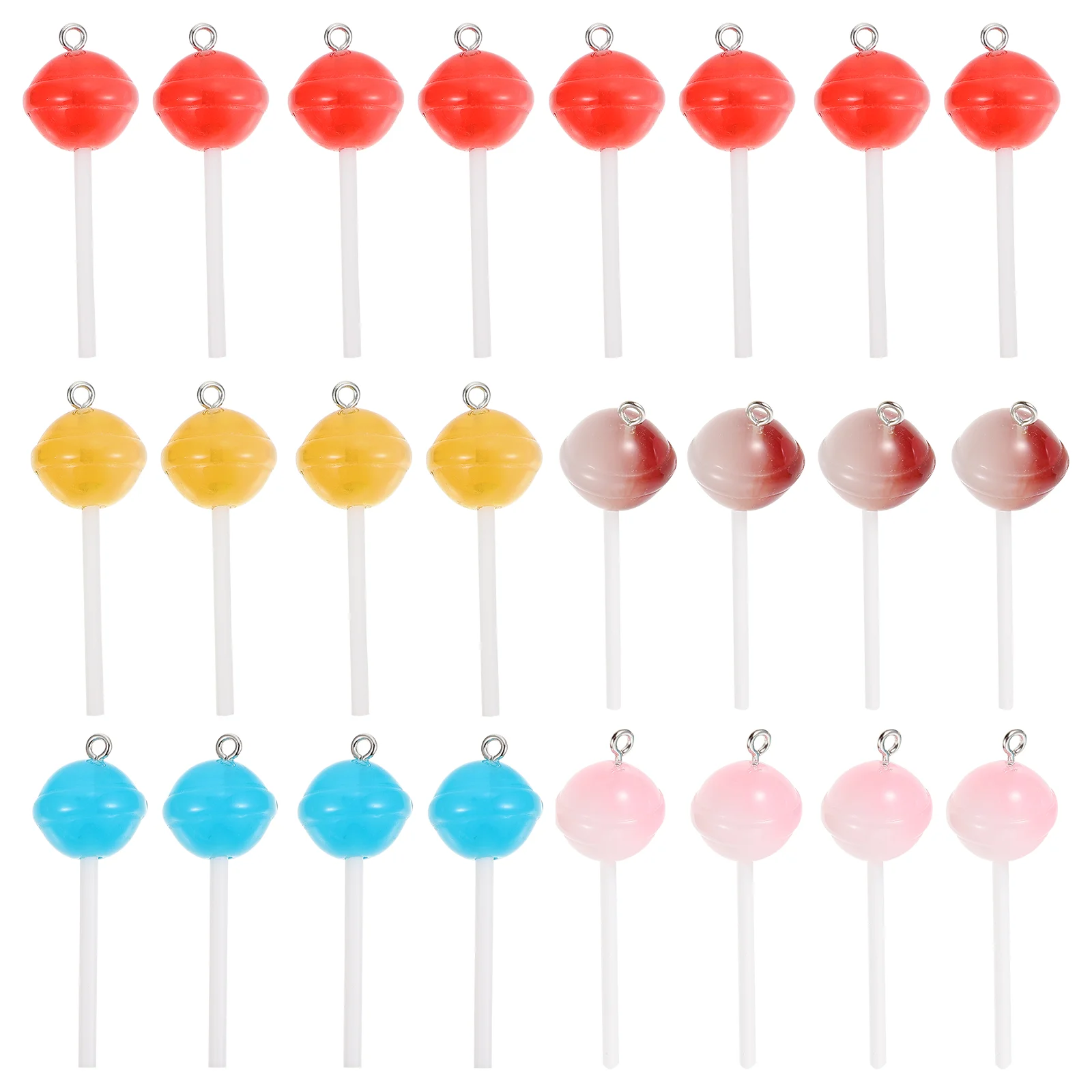 

30 Pcs Resin Lollipop Earrings Colorful Candy Pendants Keychains Bag Hanging naments Stylish Lightweight Accessories