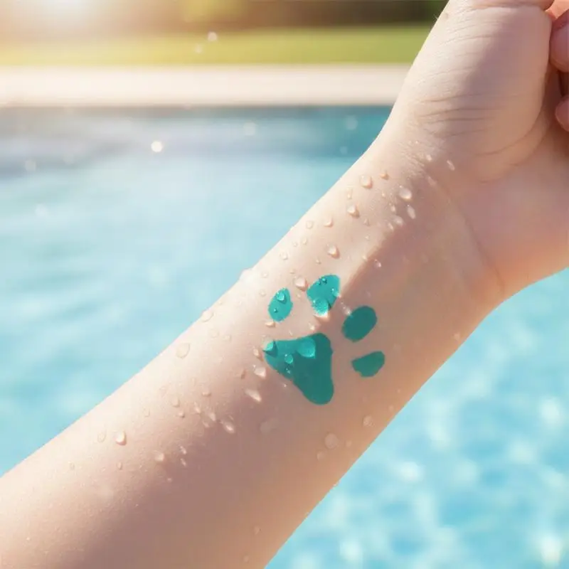 5Pcs Animal Footprints Cute Cat Paw Waterproof Temporary Tattoo Men And Women Paw Prints Temporary Tattoo Stickers Sleeve Tattoo
