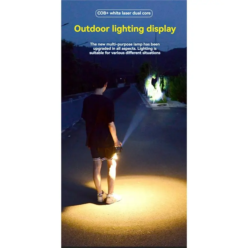AB33-Multi-Function Rechargeable Flashlights High Lumens COB Work Light Flashlight For Camping Outdoor