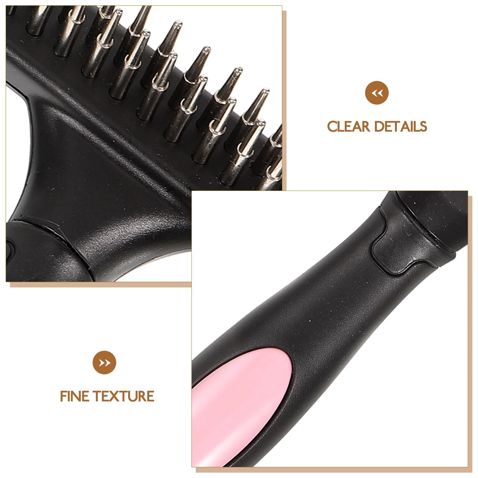 

Durable Grooming Comb Fine Grinding Metal Teeth Rubber Handle Strong Plastic Steel Material Pet Horse Hair Brush Cleaning Tool