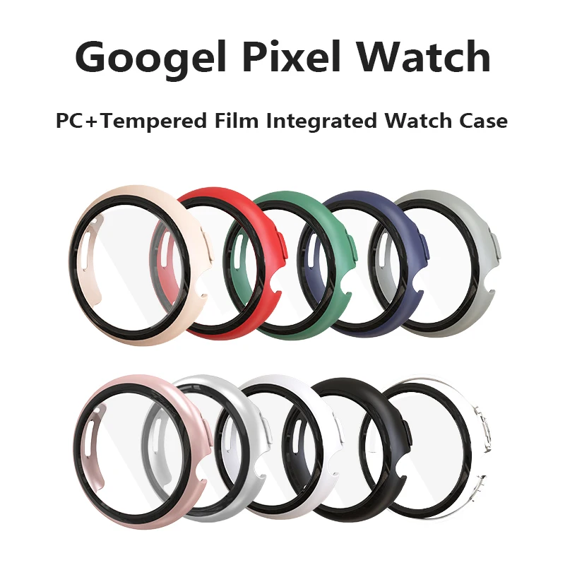 Glass+Case For Google Pixel Watch Tempered PC Cover Screen Protector For Pixel Smart Watch Bumper Protective Shell Accessories