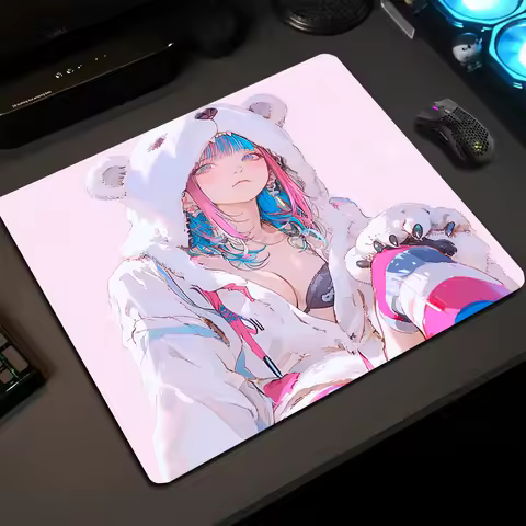 Anime Girls Rubber Mouse Pad Kawaii Non-Slip Pink Desk Mat Cute Gaming Small Mousepad Gamer HD Print Mouse Mat Game Keyboard Pad