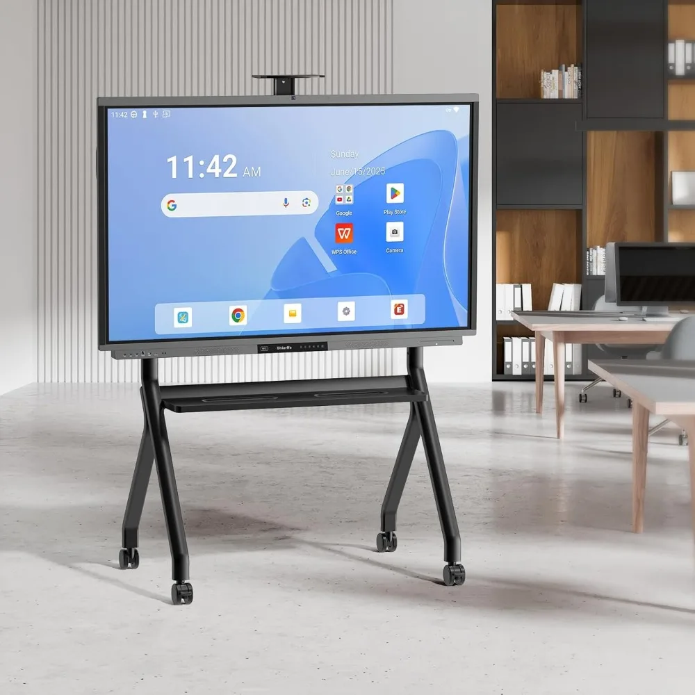 حامل متنقل للسبورات البيضاء التفاعلية، 55-86 قابل للتعديل، مع عجلات قابلة للقفل