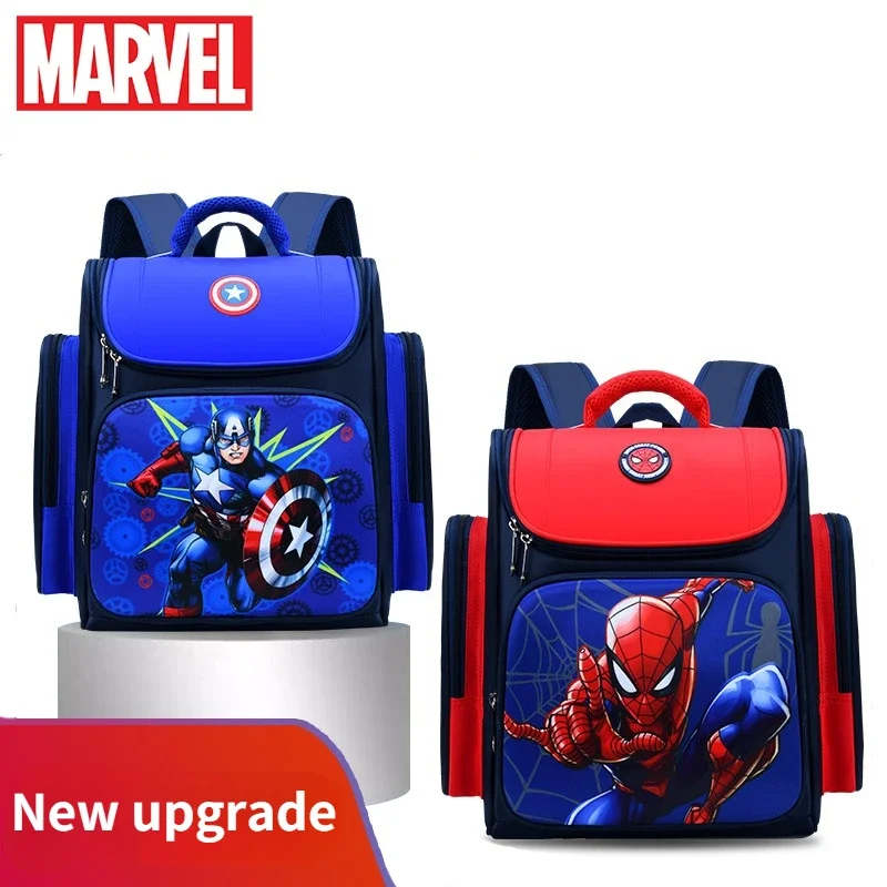 Marvels Avengers Anime Backpack Child Cartoon Spider-man Captains America Backpacks Kindergarten Elementary School Students Bag