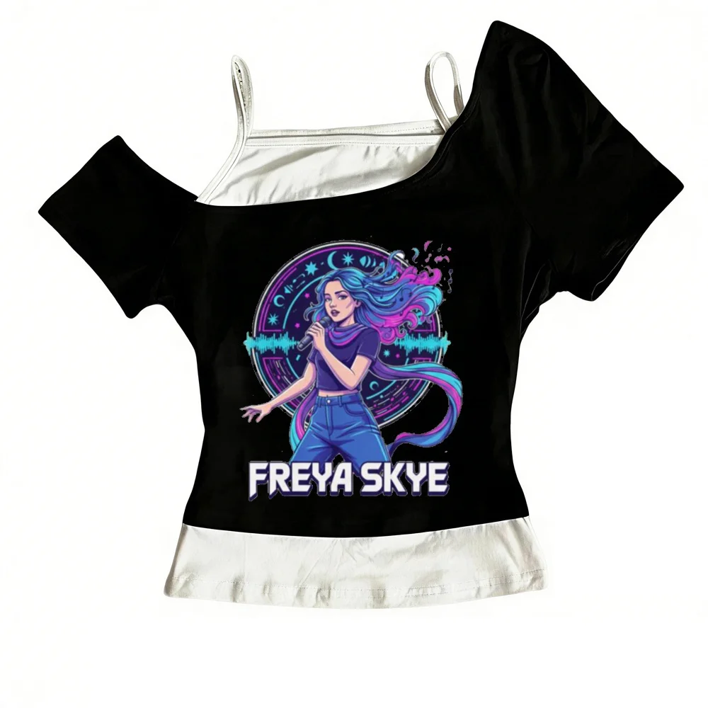Freya Skye tshirt female 2000s Pastel aesthetic women Breathable hip hop t shirt Grunge women harajuku Classic Graphic