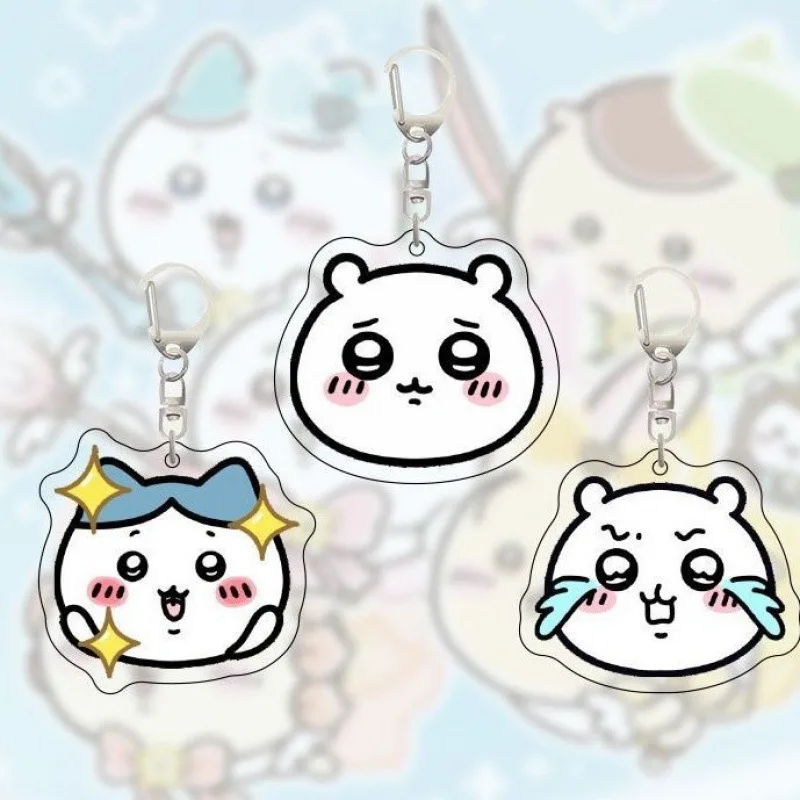 Kawaii Anime Self-Deprecating Bear Acrylic Chiikawa Flying Squirrel Keychain Hachiware Usagi Cute Cartoon School Bag Pendant