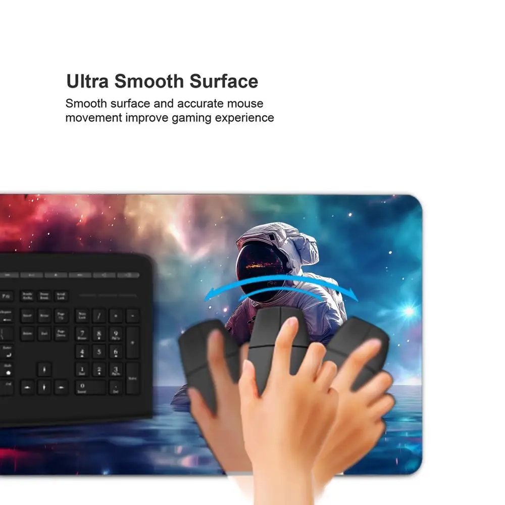 Astronaut Printing Black Pattern Keyboard Mat Rubber Non-slip Mousepad Pc Gaming Accessories Mouse Pad Office Carpet XL Mausepad