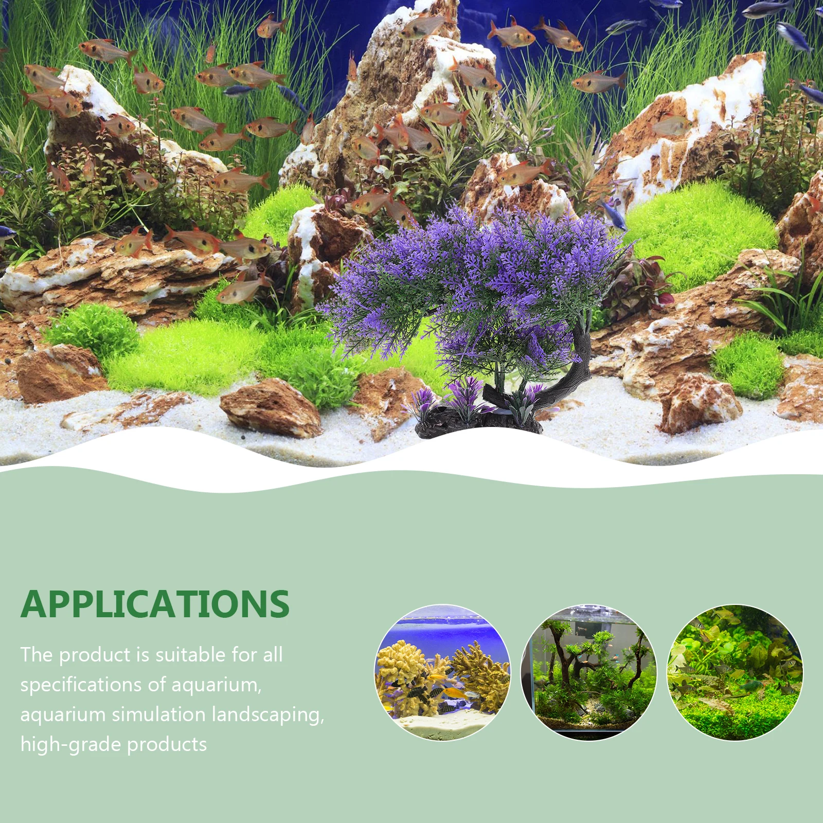 

Artificial Tree Plant Plastic Model Aquarium Accessory Decorative Imitated Pine Tree Natural Style Fish Tank L scaping naments
