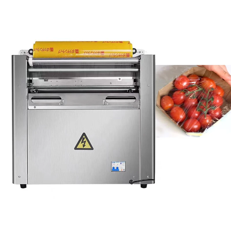 Tabletop Fruit Vegetable Pe Film Roll Packaging Wrapping Packing Machine Small