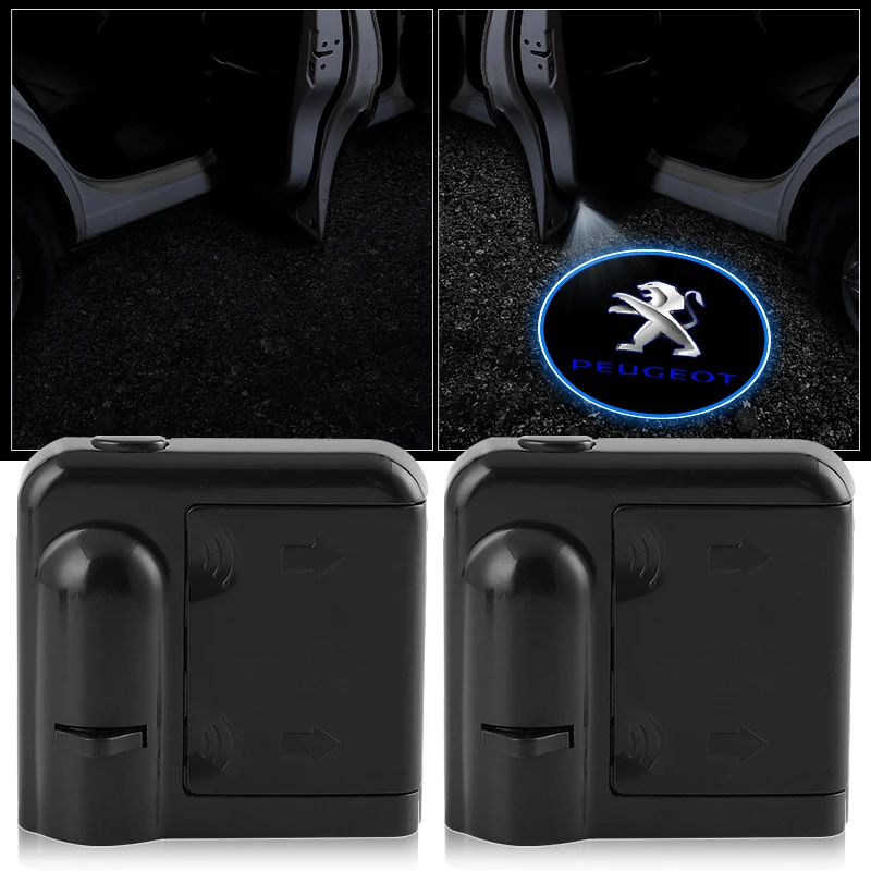 

Светодиодная HD-лампа-проектор для дверей автомобиля с логотипом, подсветка для Peugeot 208, 2008, 308, 3008, 5008, Expert, Boxer, Traveller