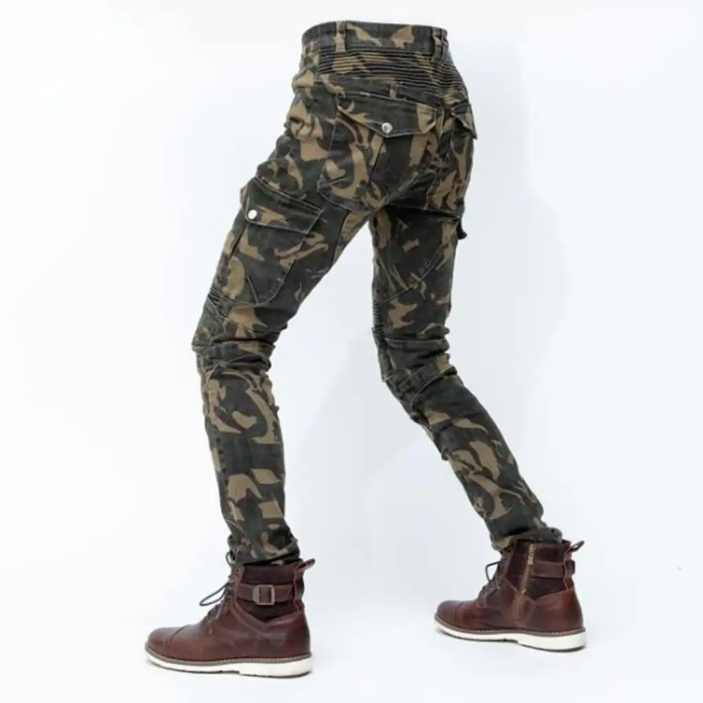 バイカー用保護裏地付き人間工学に基づいたモトパンツメンズバイクジーンズ夏用ズボン、アドベンチャーライディング用