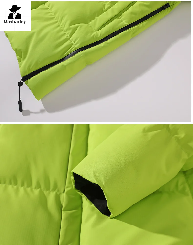 New Winter Long Jacket Men's and Women's Trendy All-match Solid Color Windproof Warm Parka Casual Snow Wear Thick Padded Jacket