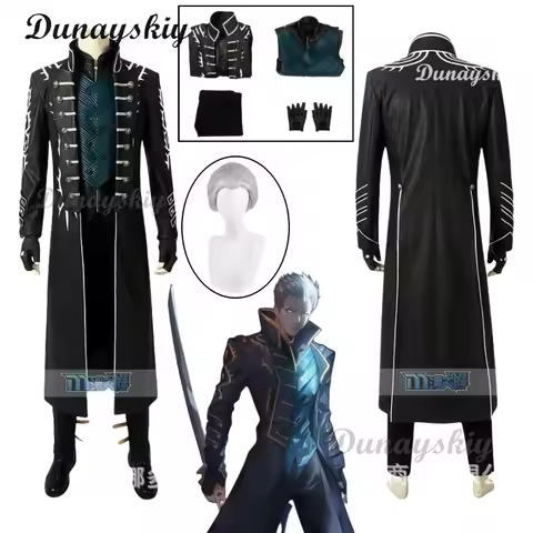 Devil Cosplay May Cry 5 Adult Black Long Coat Disguise Vergil Women's Costumes Halloween Costume Figures Men's Custumes