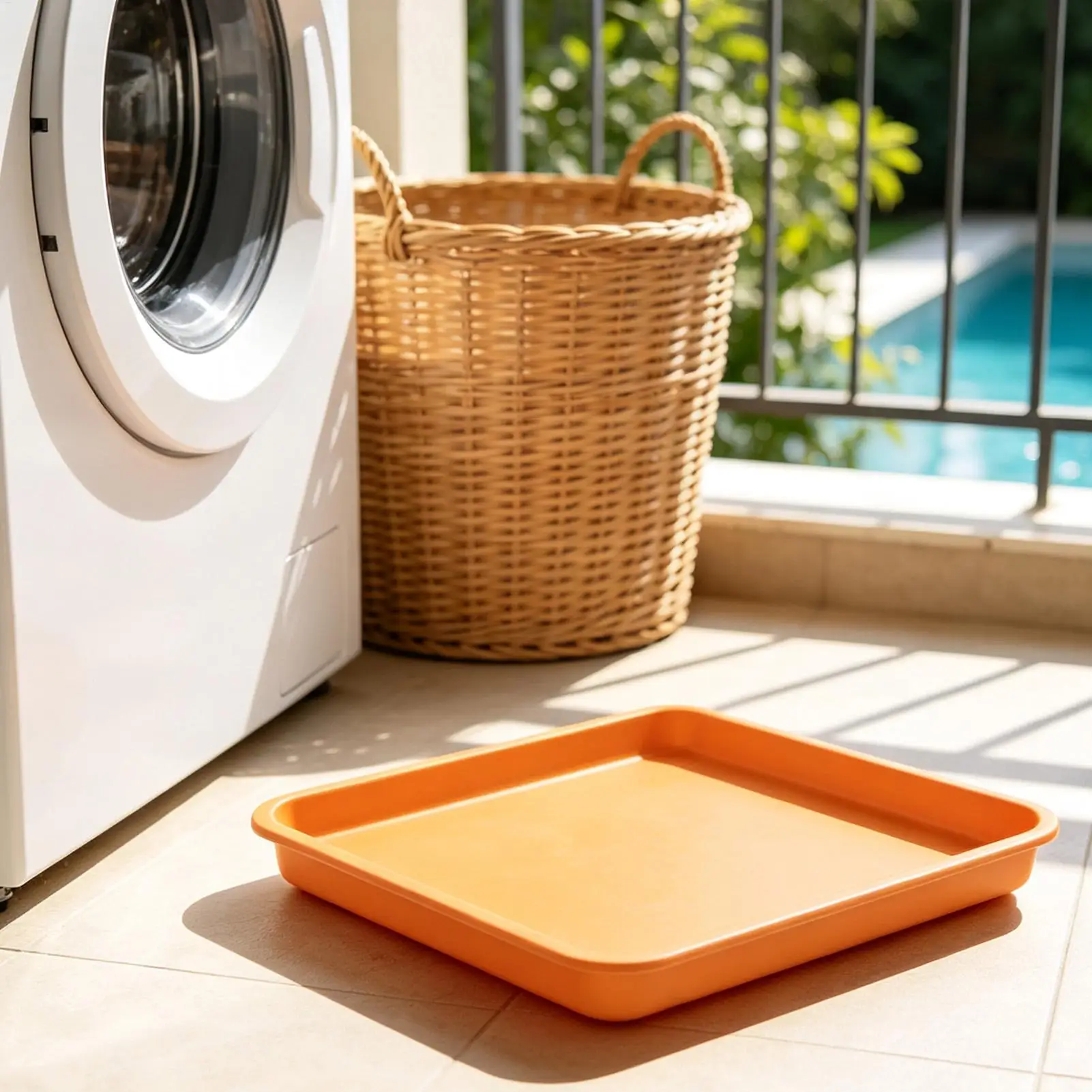 Washer Drain Pan Washer Water Drip Catcher Guide Tray Laundry Machine Draining Pan for Apartment Dormitory Home Laundry Shower