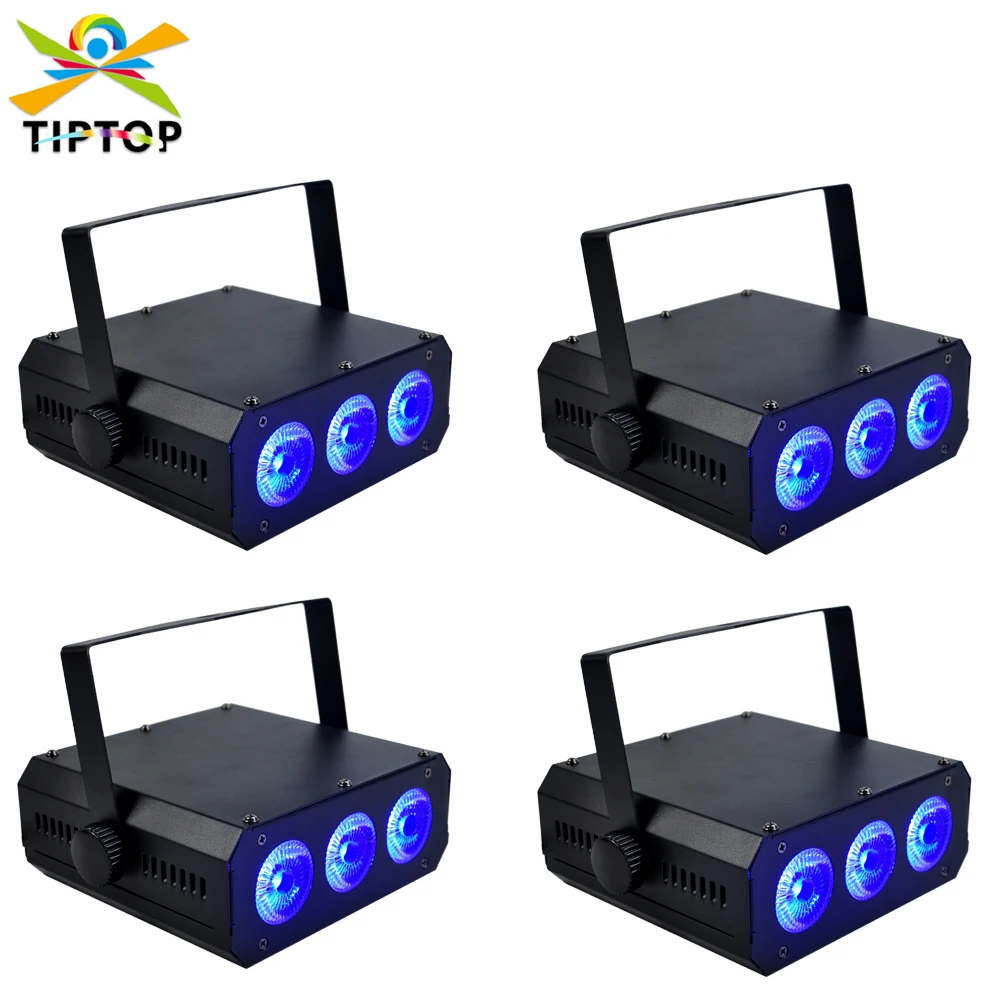 4XLOT 3X18W RGBWAP Wireless Battery Operated Par Light 6IN1 DMX 6/10 CH Stage Wash Par Can Uplighting Good for Wedding Concert