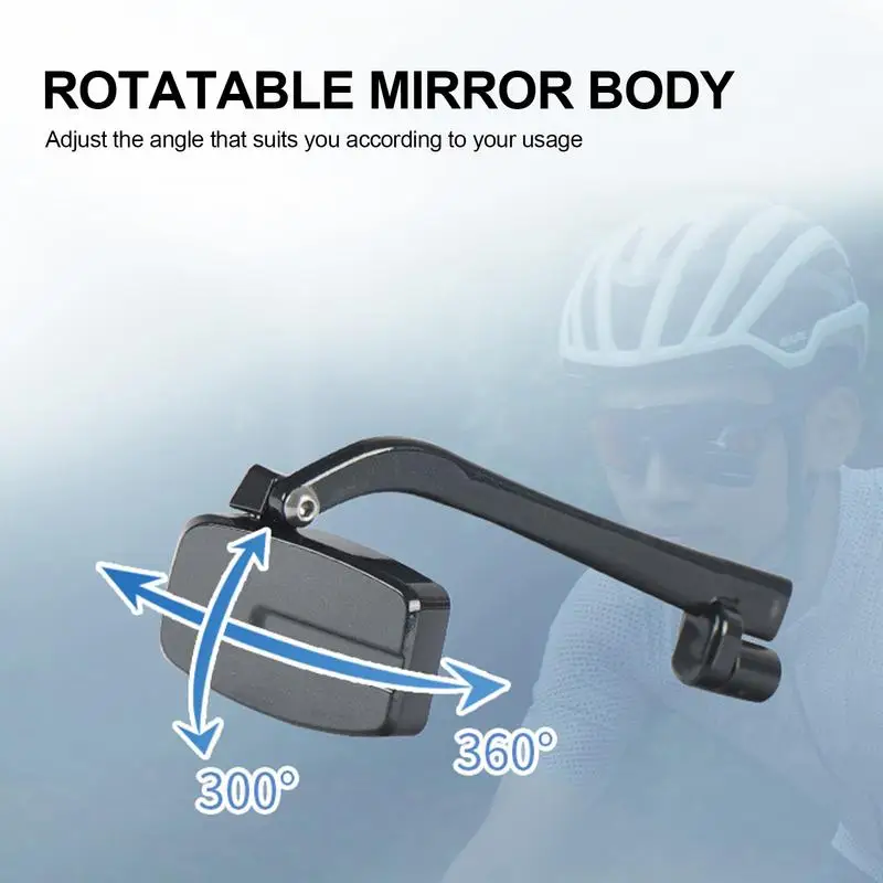 Lunettes de vue arrière pour vélo, avec réglage à 360 degrés du rétroviseur, montage sur casque