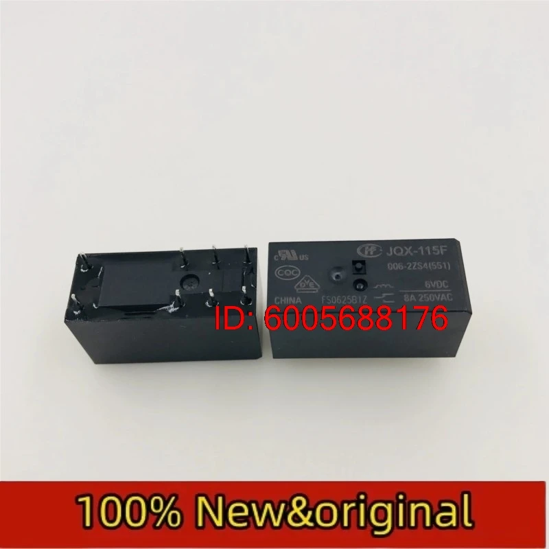 10PCS Hongfa relay JQX-115F-006-2ZS4 HF115F-006-2ZS4 2-group conversion 8A250VAC Original & Brand New