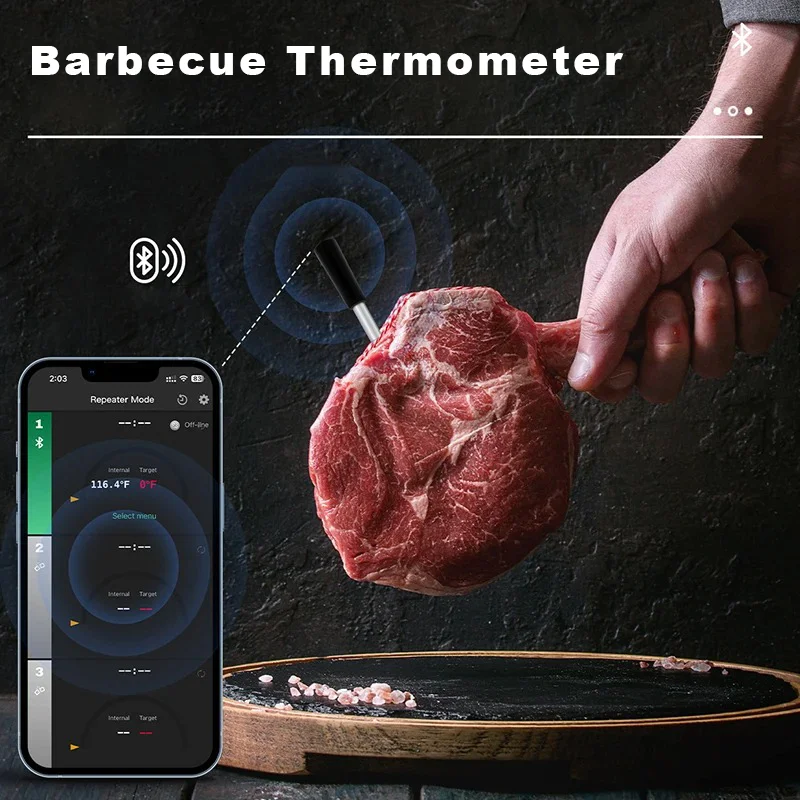 

New Wireless Meat Food Thermometer Kitchen Cooking Tool Oven Grill BBQ Steak Bluetooth Temperature Meter Barbecue Accessories