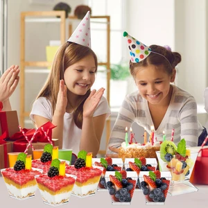 Cốc tráng miệng tái sử dụng mini, nắp đậy có thể giặt, thìa, chậu nhựa trong suốt, thủy tinh khai vị, đồ ăn nhẹ, 50 chiếc 8 Bán hàng chính thìa nhựa nhỏ - №2