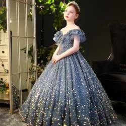 Elegant Sequins Dress Girls Wedding Kids Dresses for Girl Party Dress Lace Teenage Princess Bridesmaid Dress Christmas Dress