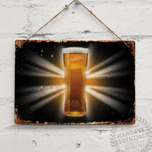 CARLING UNION JACK Replica Vintage Metal Wall Sign Plaque Retro Pub Bar Mancave