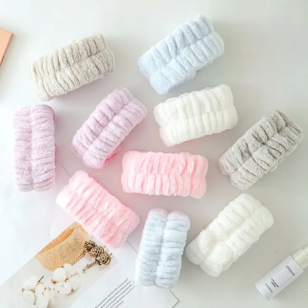 Soft Absorbent Wrist Cuffs For Washing Face Skincare Spa Makeup Prevent Wet Sleeves Sweatband Yoga Gym Workout Elastic Brace